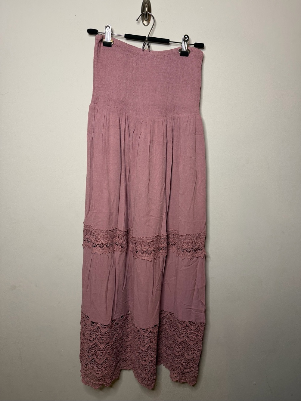 eesome Pink Strapless Crochet-Trim Maxi Dress - Picture 8 of 8